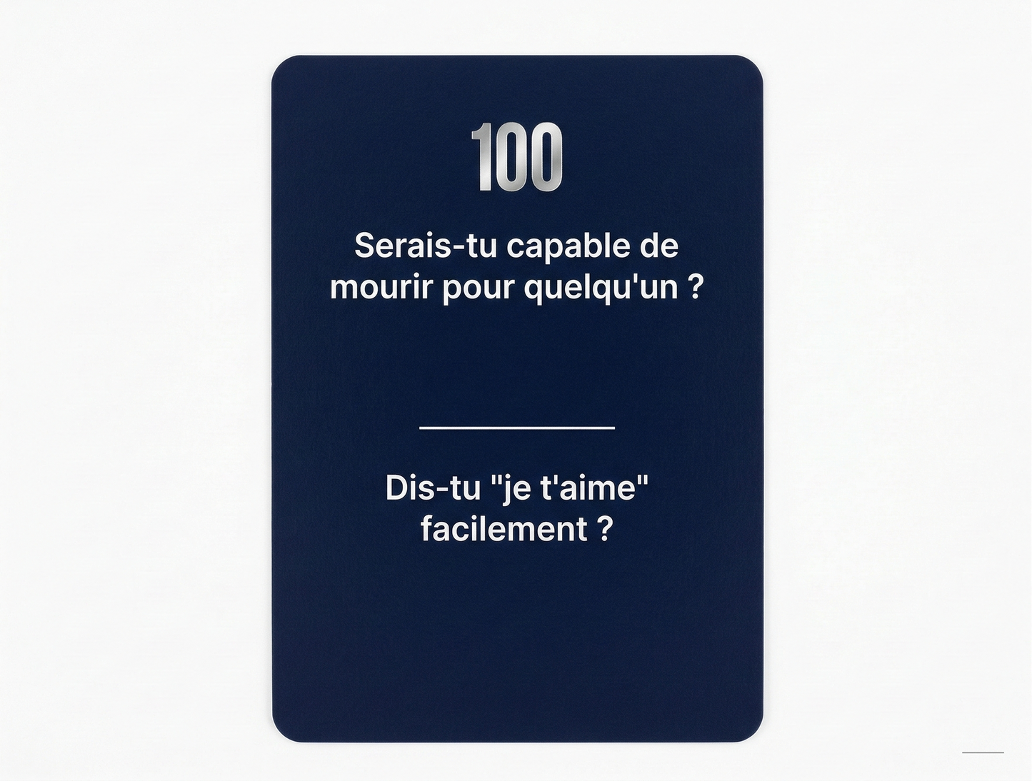 100 Questions de la Vie - Jeu de Cartes V2 - 160 Questions pour Briser la Glace - Cadeau Idéal Soirée, Couple, Famille, Amis - Jeu de Société Fabriqué en France